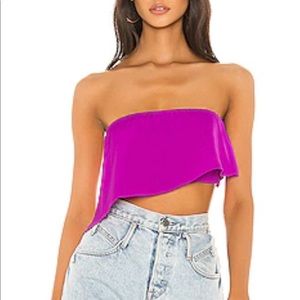 Superdown Asymmetric Strapless Top in Magenta